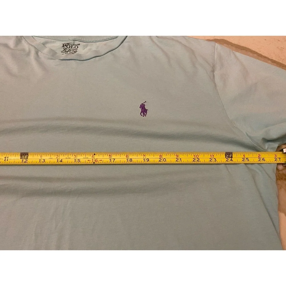 Polo Ralph Lauren T-Shirt Lot of 2 Mens XXL Crew Neck Cotton Blue Purple Pony